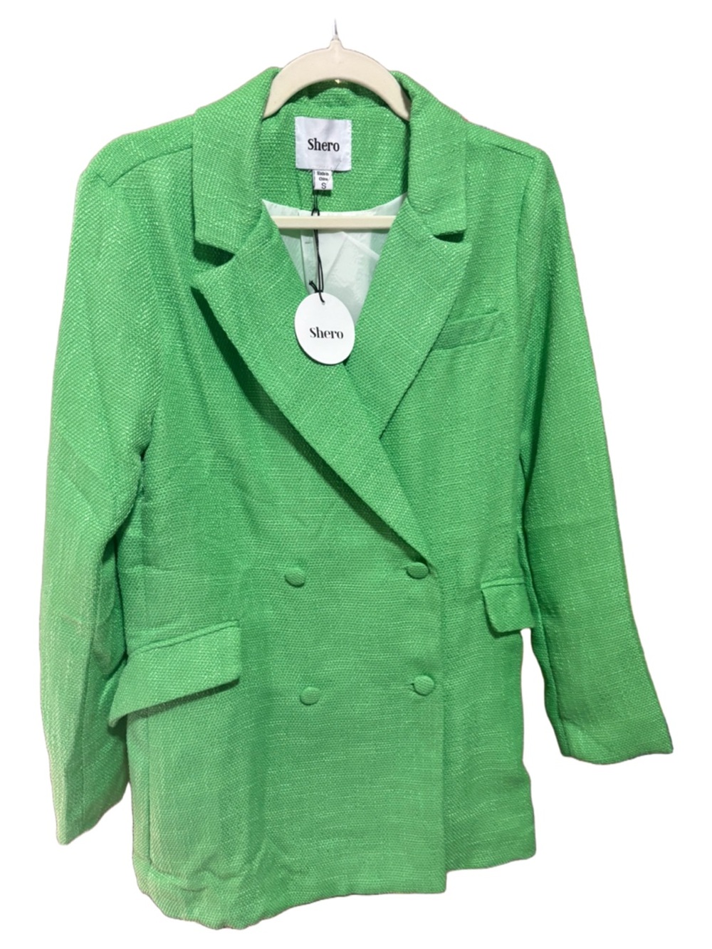 NWT - Shero Green Oversized Tweed Blazer